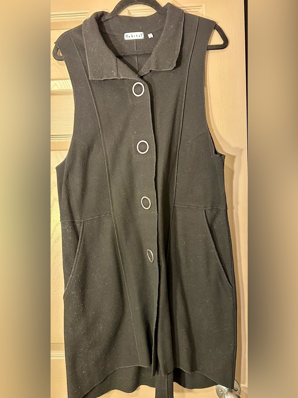 Habitat Black Vest dress length with deep side pockets